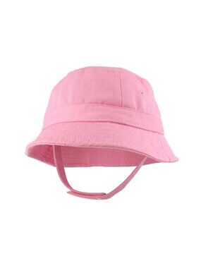 Baby Pink Bucket Hat – Cotton Infant Sun Hat with Chin Strap 0-18 M One Size NWT